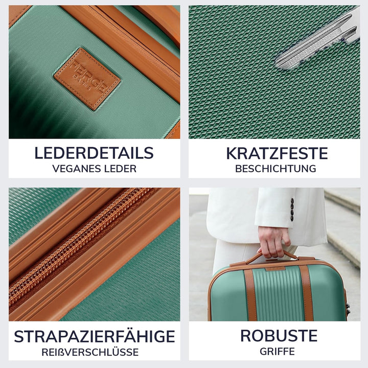 FERGÉ Kofferset 3 teilig Hartschale Milano Reisekoffer Trolley-Set (Handgepäck, L, XL) 3er Set Harts