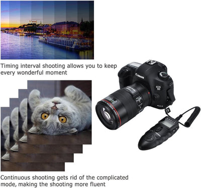 JJC Wireless Remote Shutter Release Control Zeitraffer-Intervallmesser-Timer für Sony Z-V1 A7III II