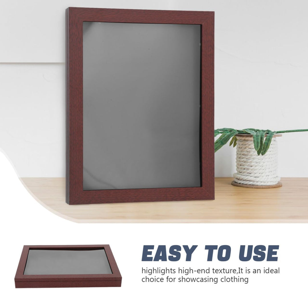 Cabilock Trikots-Vitrine aus Holz, Transparente T-Shirt-Vitrine mit Glas für Wand und Tischmontage,