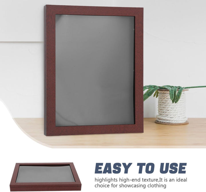 Cabilock Trikots-Vitrine aus Holz, Transparente T-Shirt-Vitrine mit Glas für Wand und Tischmontage,