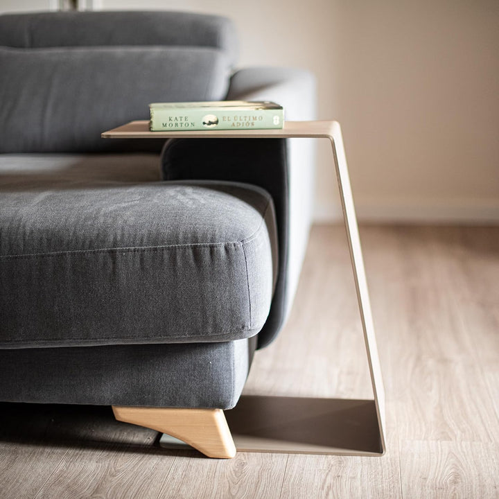 MILUKA Beistelltisch Beige | Couchtisch, Wohnzimmertisch oder Sofatisch | Laptoptisch für Couch, Sof