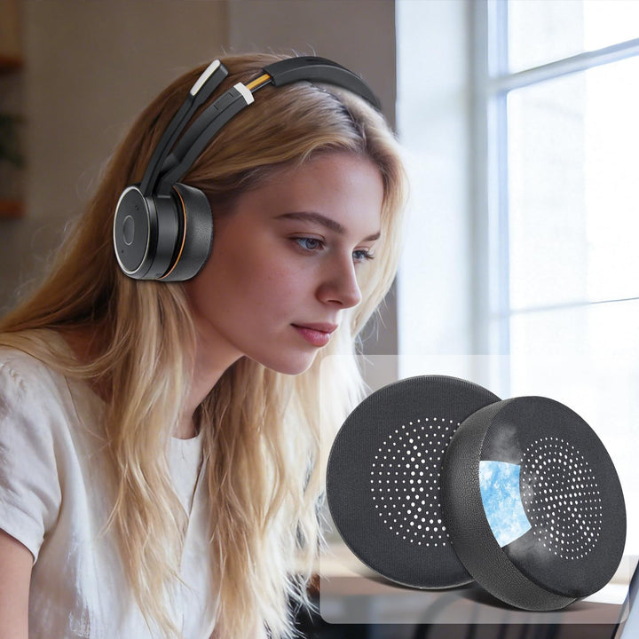 SOULWIT Kühlgel Ersatz Ohrpolster für Jabra Evolve 75(75 UC 75MS 75SE) Stereo-Bluetooth-Headset/Kopf