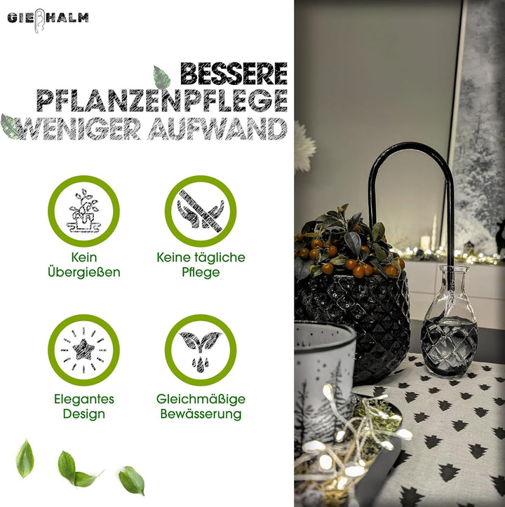 zuverlässige Bewässerung von Zimmerpflanzen, elegantes Design, gleichmässige Wasserzufuhr (Messing,