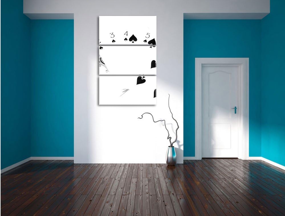 Spielkarten - Pik Strasse als Leinwandbild/Grösse: 3 Teilig (120x80) cm/Wandbild/Kunstdruck/fertig b