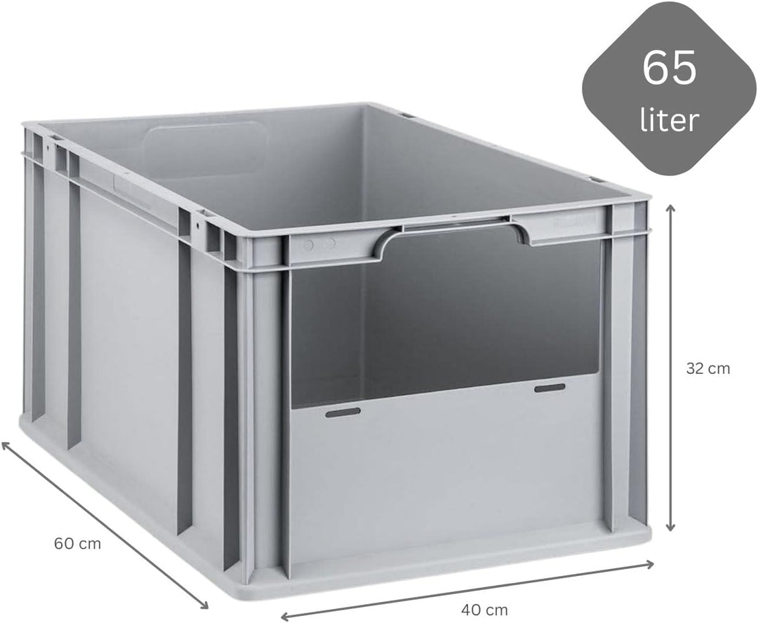 SparSet 5x Eurobox NextGen Insight | HxBxT 32x40x60cm | 65 Liter | Front offen | Eurobehälter, Trans