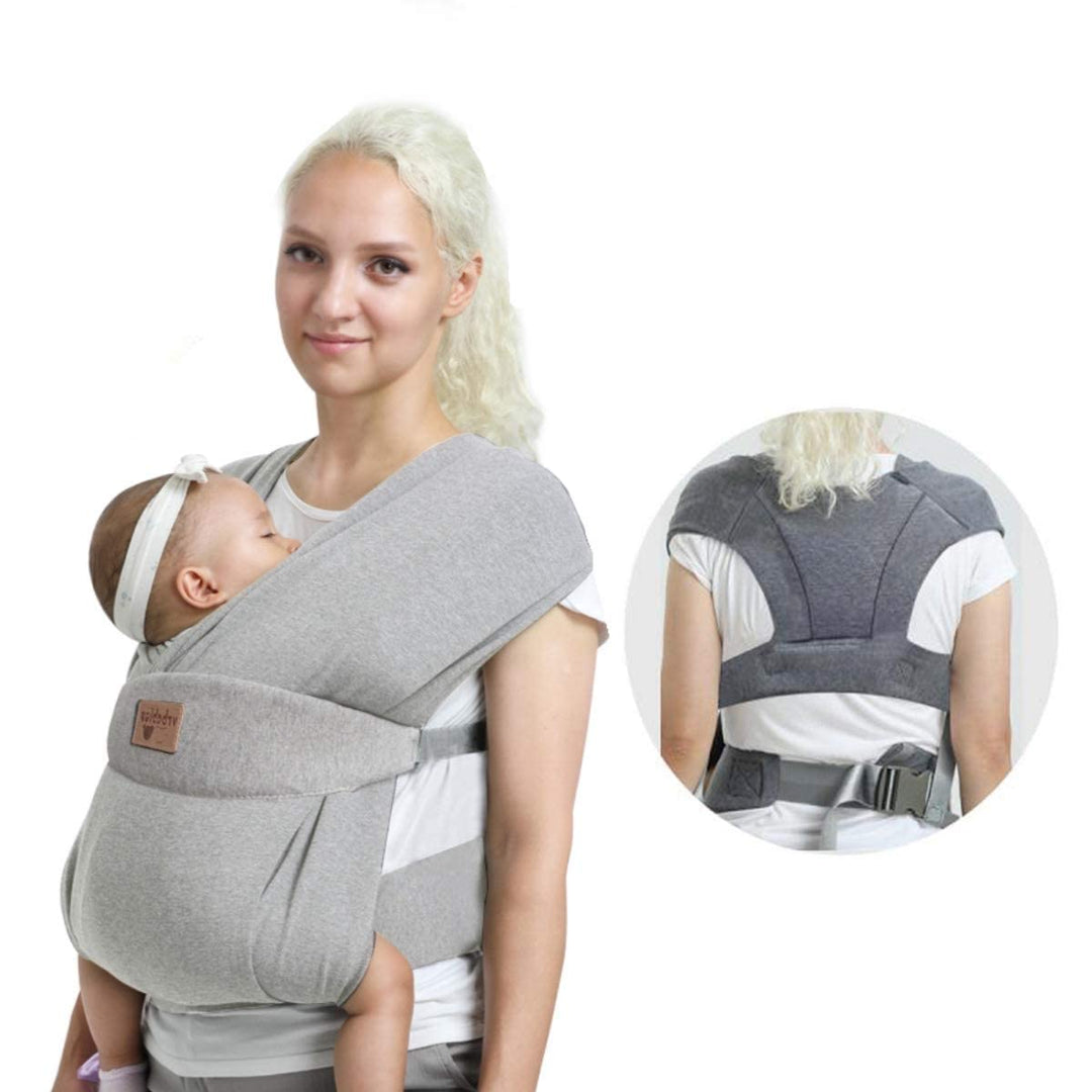 Babytrage für Neugeborene ab Geburt Extra Weich, Bauchtrage Baby-Tragetasche Ergonomisch (Light Grey