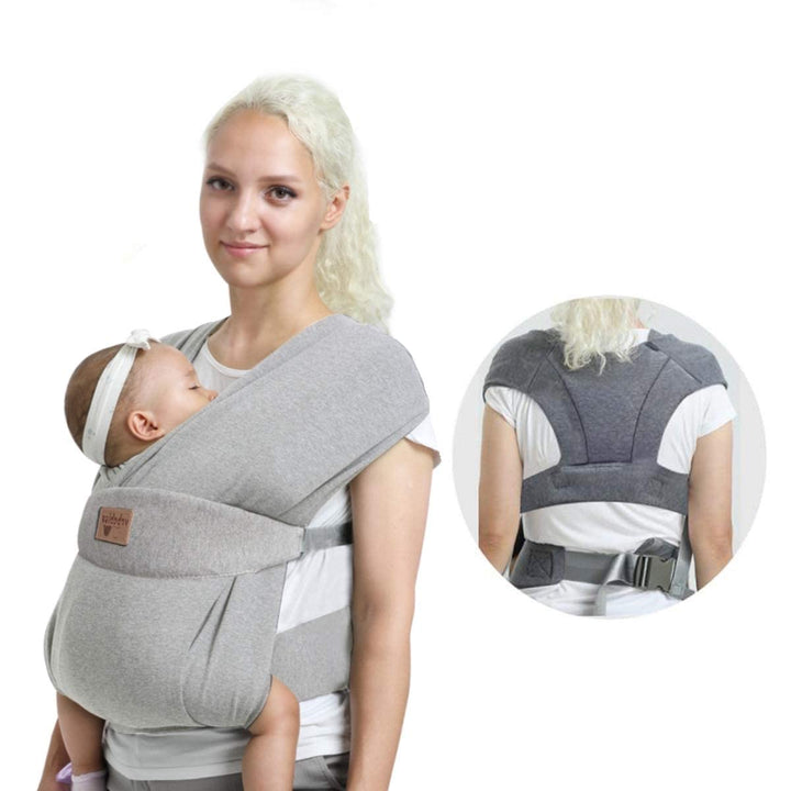 Babytrage für Neugeborene ab Geburt Extra Weich, Bauchtrage Baby-Tragetasche Ergonomisch (Light Grey