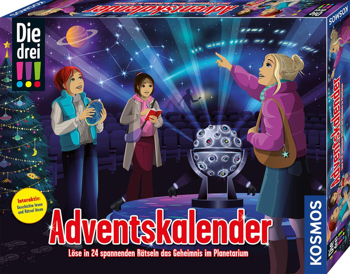 Kosmos 632649 Die DREI !!! Adventskalender 2025, Löse in 24 Rätseln das Geheimnis im Planetarium, mi