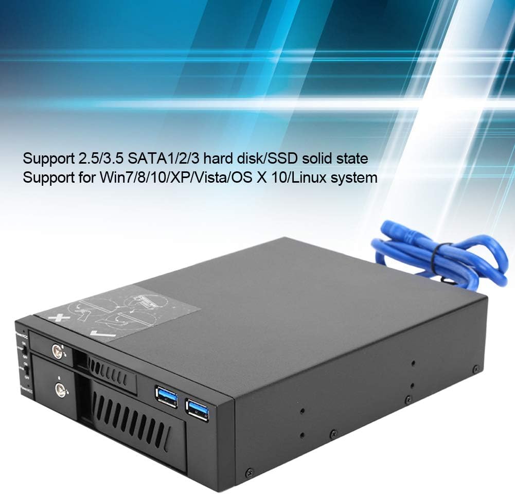 3,5 Zoll Wechselrahmen SATA Mobile Rack, Mobiles Festplatten Rack, Festplattenschutzgehäuse für 2.5/