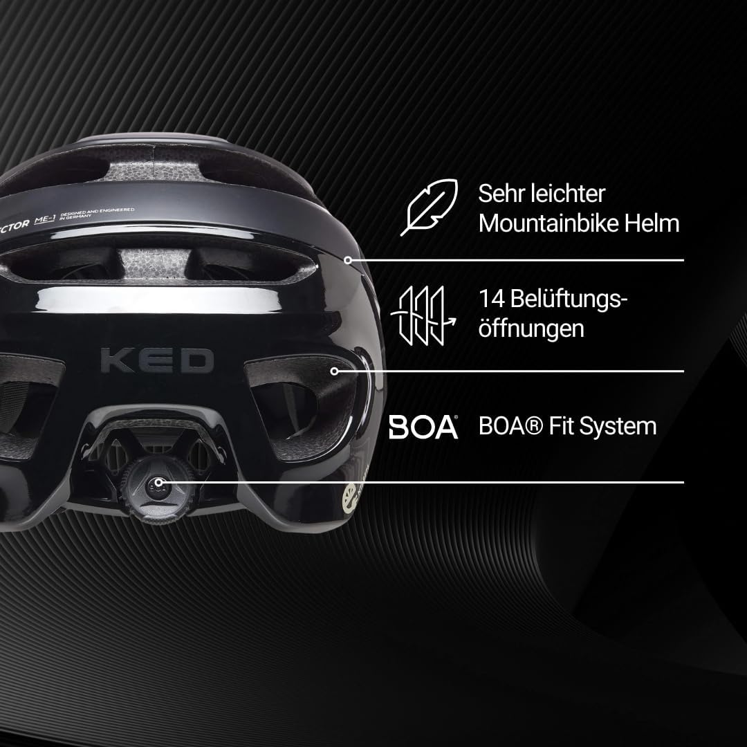 Pector ME-1 Mountainbike Helm, NTA 8776, MIPS, BOA Fit System, FIDLOCK, 14 Belüftungsöffnungen, 350g