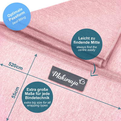 Babytragetuch aus 100% Baumwolle - Rosa – hochwertiges Baby-Tragetuch für Neugeborene und Babys bis
