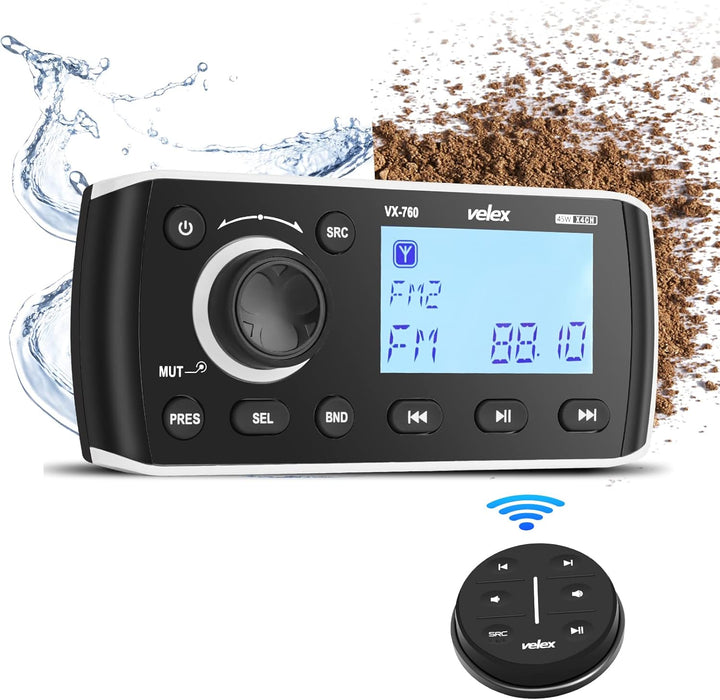 Marine Digital Media Receiver mit wetterfestem Marine Stereo System mit drahtloser Fernbedienung, Ve