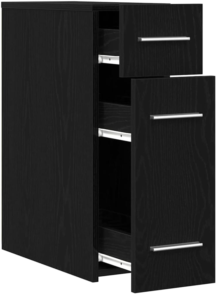 vidaXL Apothekerschrank Schwarz Eichen-Optik 20 x 45,5 x 60 cm, Moderner Apothekerschrank, rechtecki