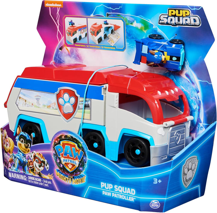 PAW PATROL: Der Mighty Kinofilm, Pup Squad Patroller Teamfahrzeug mit Chase-Spielzeugauto, Spielzeug