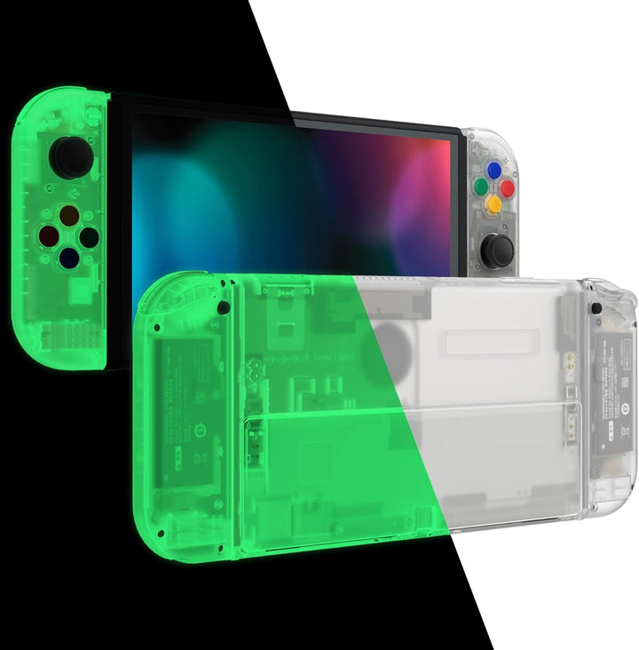 eXtremeRate Full Hülle für Nintendo Switch OLED, DIY-Ersatz Konsole case & Kickstand, NS Joycon Gehä