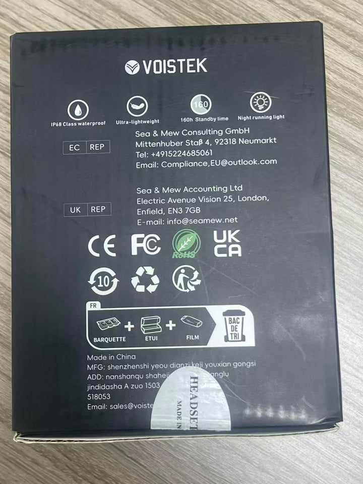 Voistek Knochenschall Bluetooth 6.0 Kopfhörer, IP68 wasserdicht, mit MP3-Player 32GB Speicher, Unter