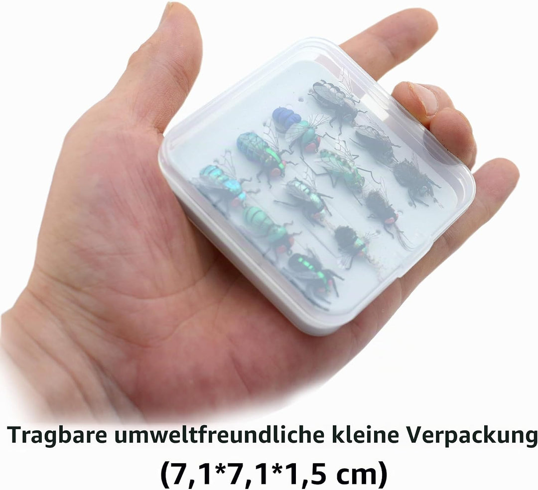 Fliegenfischen-Set mit Fliegenbox/Nymphen/Trockenfliegen, Nassfliegen/Luftschlangen/realistische Fli