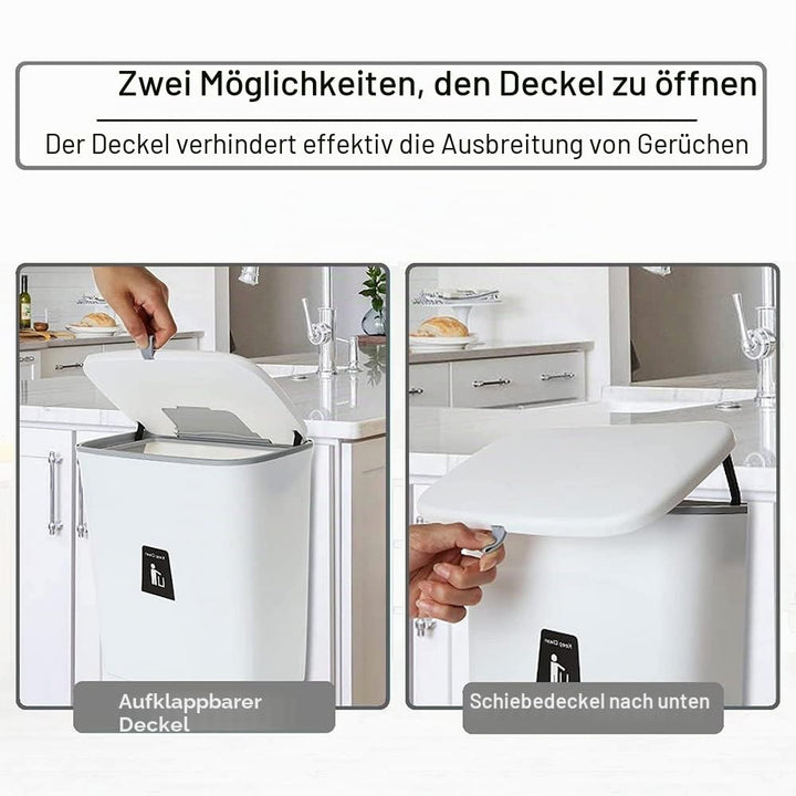 OHMG Kompostbehälter für die Küche, 9l Mülleimer, unter der Arbeitsplatte oder Spüle, kleiner Müllei