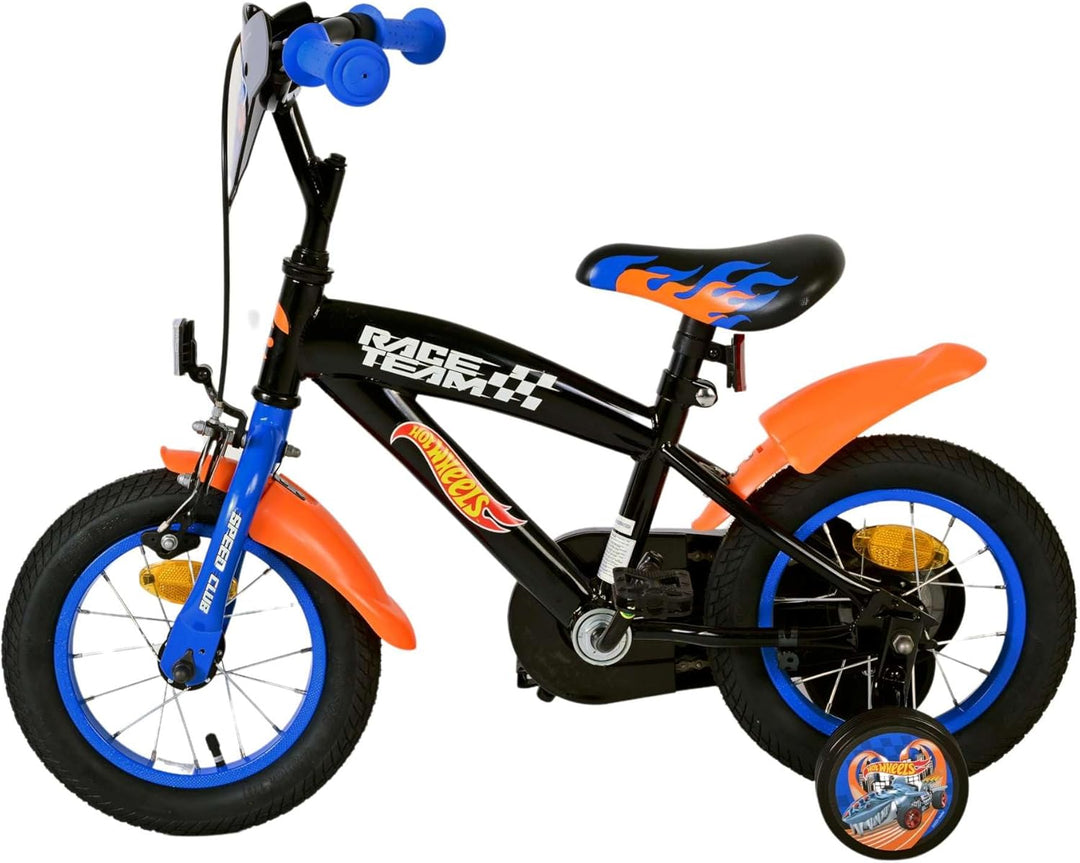 Volare Hot Wheels Kinderfahrrad - Jungen - 12 Zoll - Schwarz Orange Blau