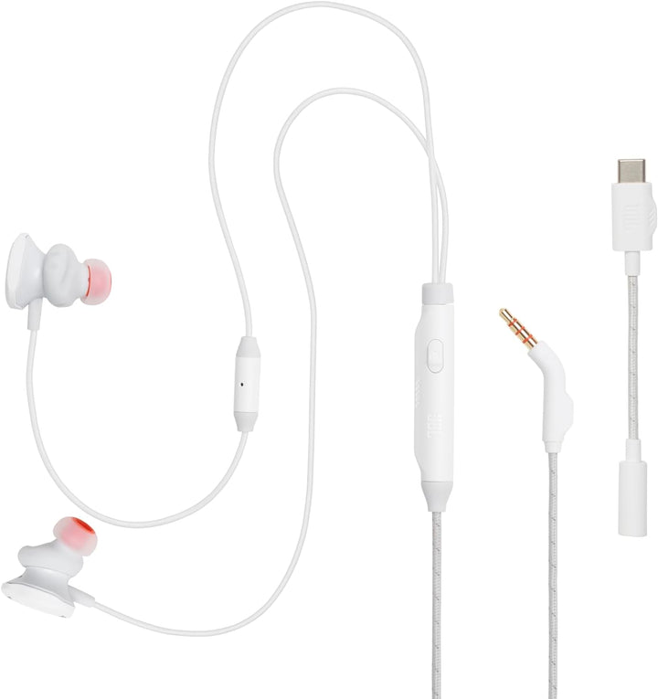 JBL Quantum 50C, kabelgebundenes In-Ear-USB-C-Gaming-Headset mit JBL QuantumSURROUND Sound, Multi-Pl
