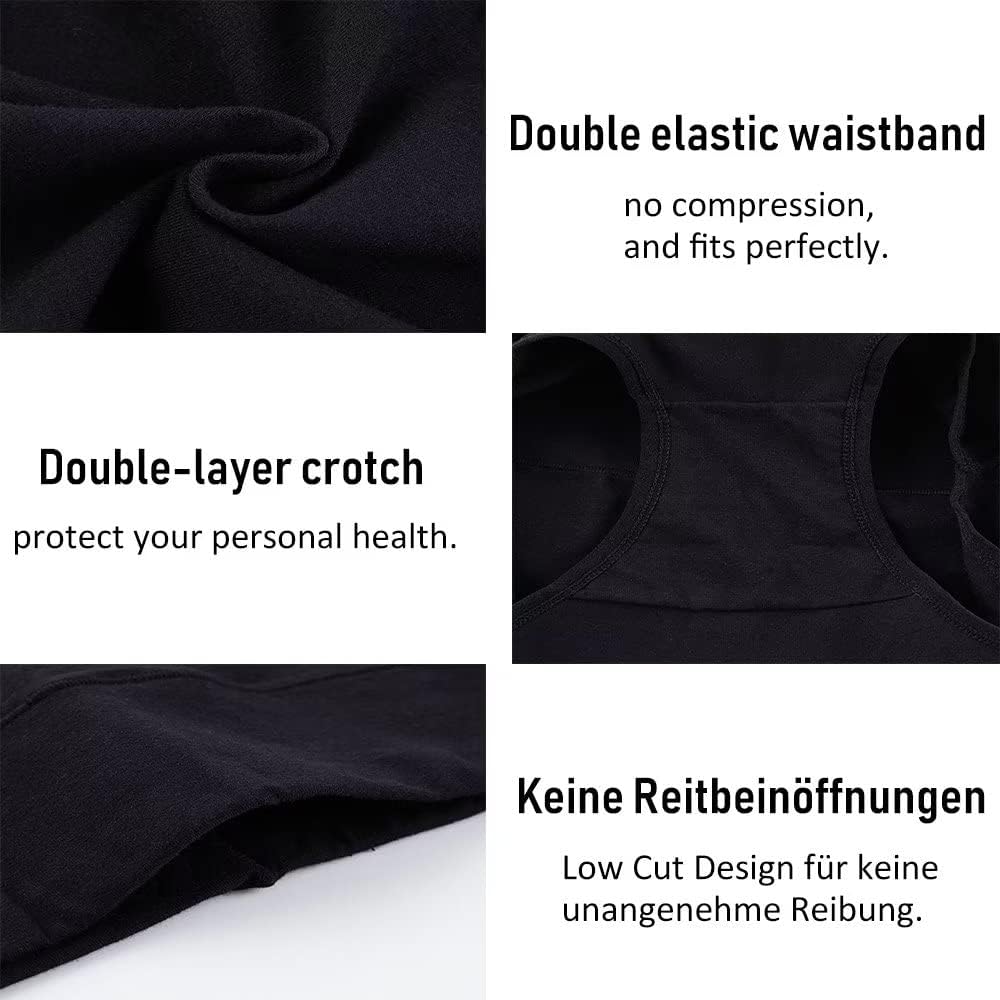 YouShow Unterhosen Damen 5er Pack Baumwolle Hohe Taille Unterwäsche Slip Stretchanteil 3XL Mehrfarbi