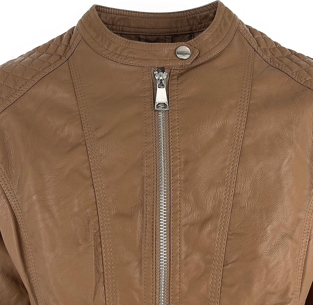 JOPHY & CO. Kurze Damenjacke aus Kunstleder (cod. 8820) oder aus echtem Leder (cod. 8820/A) mit Tasc