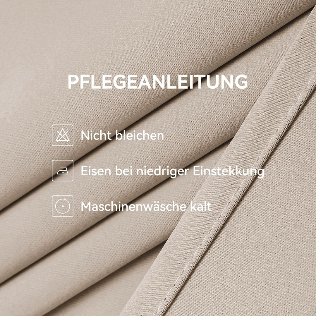 CUCRAF Ösen Kurze Vorhänge Fensterbehandlung Verdunkelungsvorhänge Raumdekoration - H137x B117cm Bei