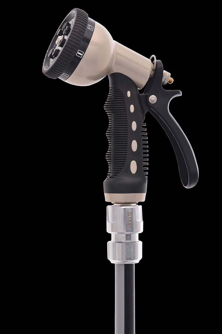 GEKA Plus Starterset Multibrause 10S (hochwertige Gartenbrause mit 10 Strahlarten, robuste Metallaus