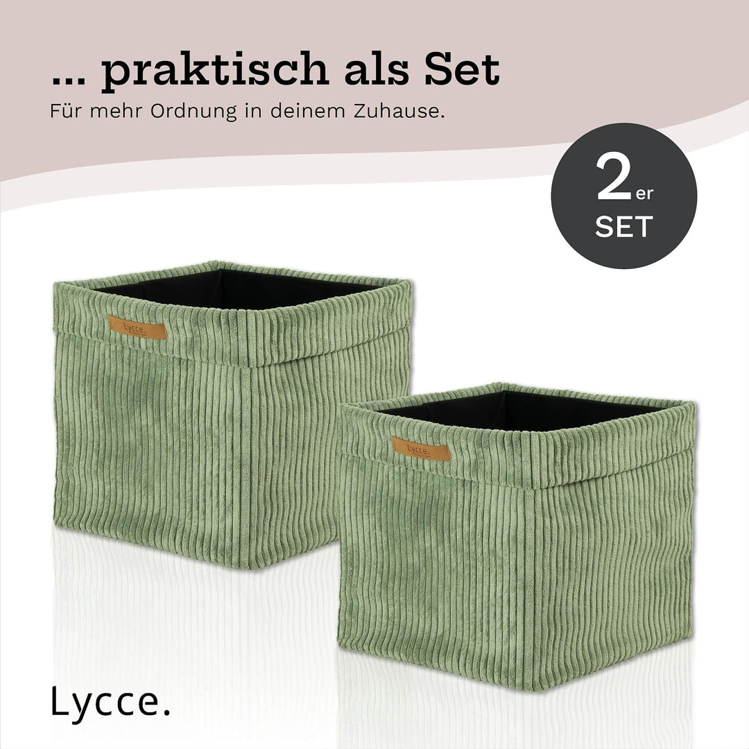 Lycce Kallax Boxen Cord 2er Set mit entfernbarem Cord-Bezug | salbei Salbei 2er Set, Salbei 2er Set