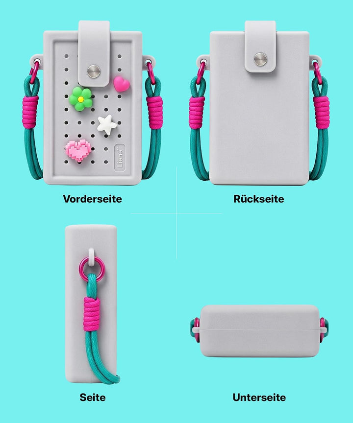 Liene DIY Silikon-Umhängetasche für Pearl N200 Pro Tragbarer Mini Fotodrucker – Schutzhülle in Grau