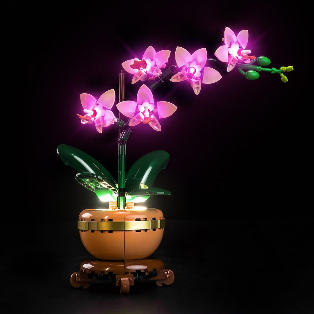 BrickBling Licht-Kit Kompatibel mit Lego 10343 Mini Orchid Botanical Collection Set (Kein Modell), L