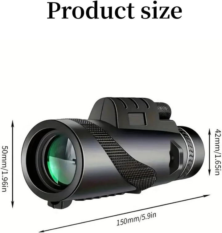 Mengshen 10x40 Monokular Teleskop Pro Kit mit Universal Handy Adapter Stativ für Smartphone Digiskop