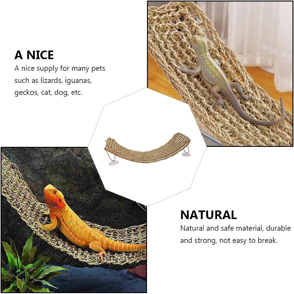 iplusmile Seegras Matte Vogel Handgefertigte Gewebte Eidechsen-Hängematte Reptilien-Lebensraum- - Na