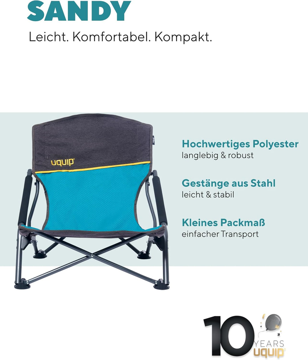 Uquip Campingbedarf, Stahl, Rip Stop Polyester 600 D, Blau, Standard