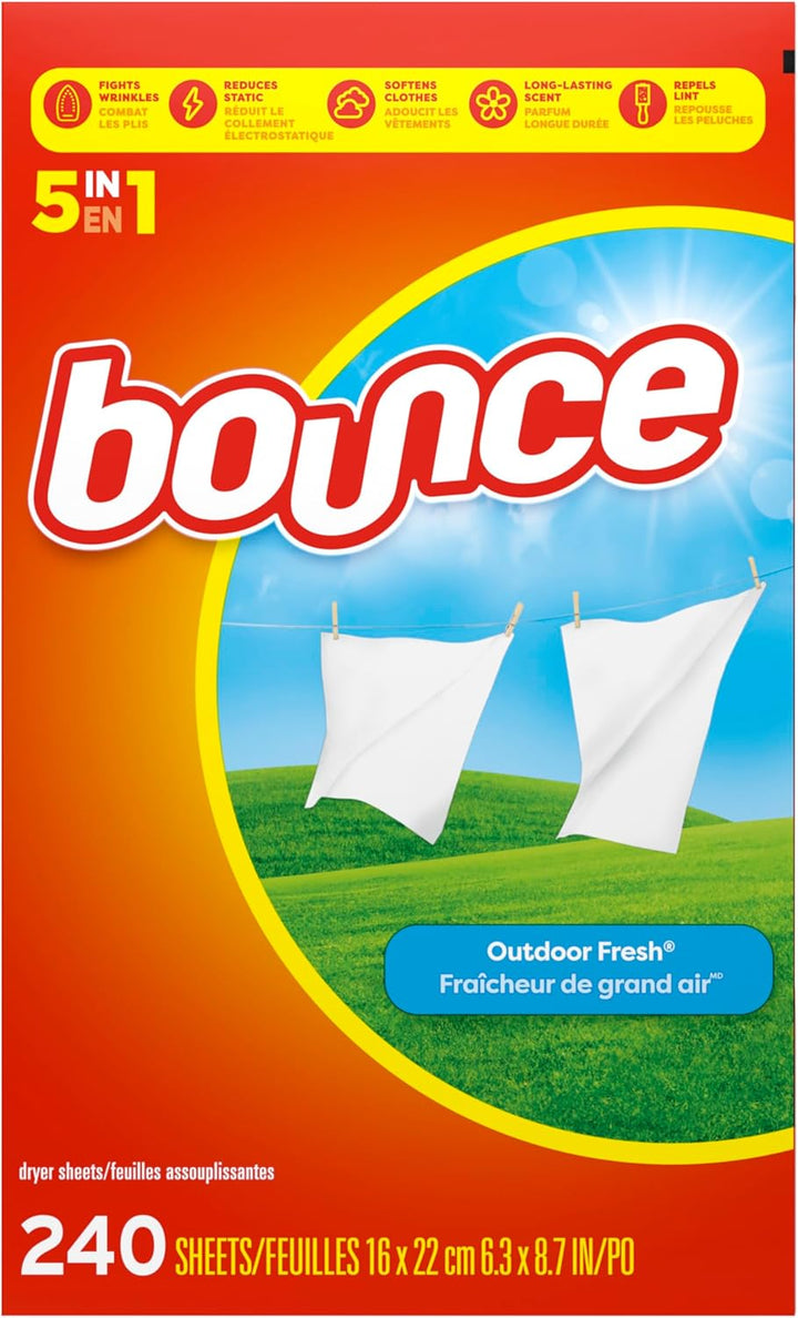 Bounce (Outdoor Fresh) Sheets, 240 Count - Trocknertücher 240 Tücher aus USA 1 stück (240er Pack), 1