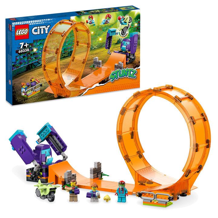 LEGO 60338 City Stuntz Schimpansen-Stuntlooping, Action-Spielzeug mit Rampe, Stunt-Motorrad und 3 Mi