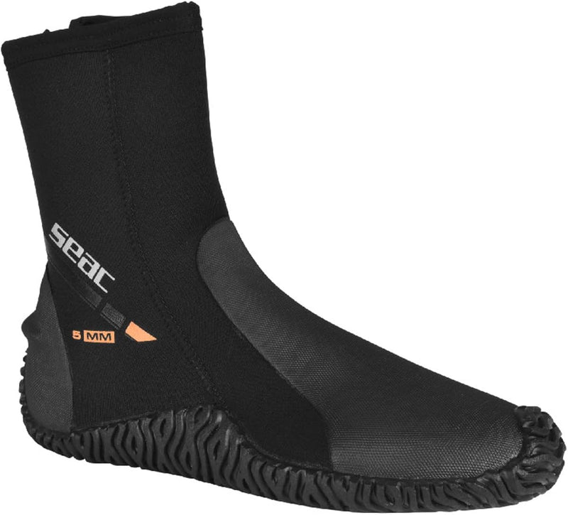 Seac Basic HD, Füssling aus 5 mm Neopren und fester Laufsohle, Taucherschuhe für Geräteflosse XXS, X