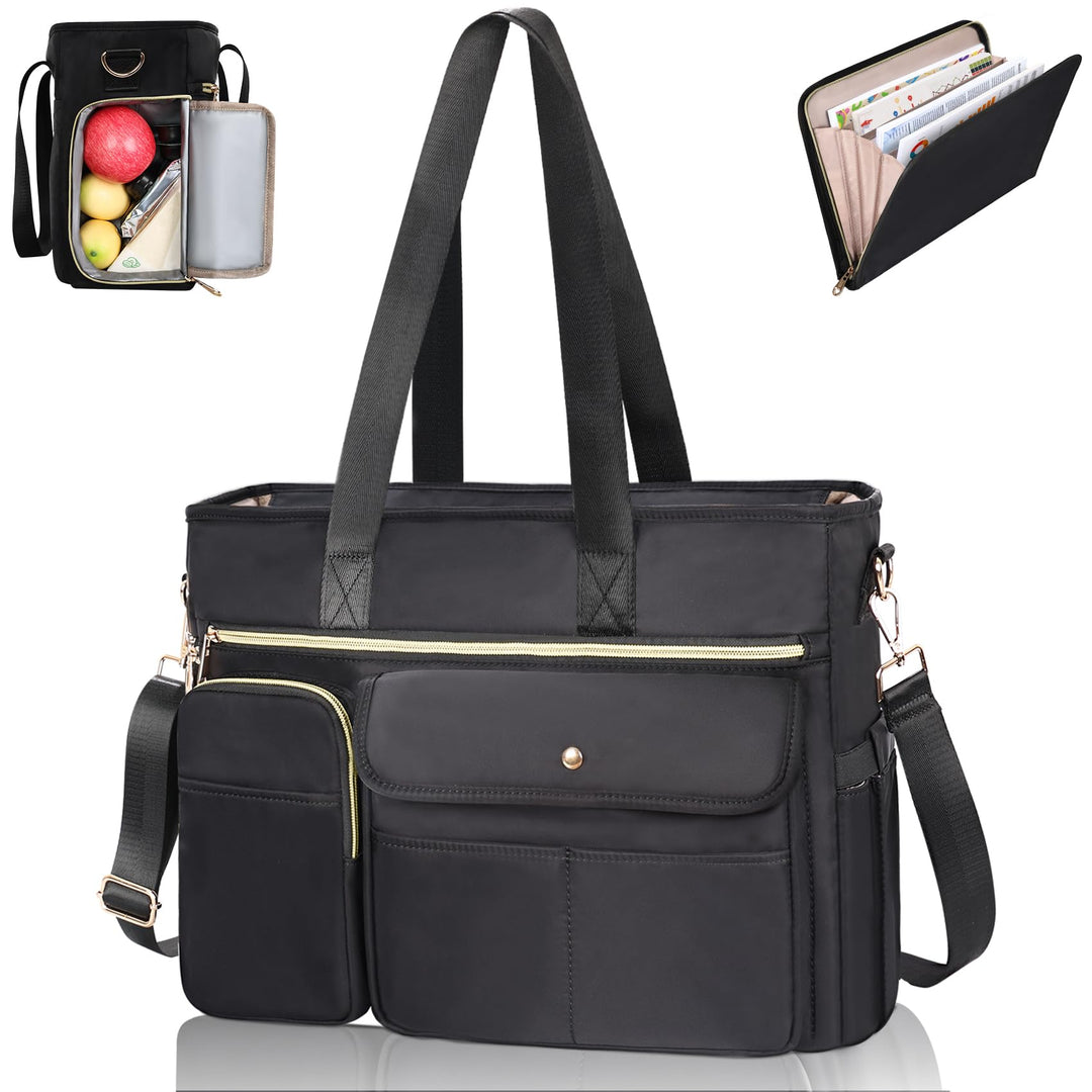 ESTARER Lehrertasche mit Erweiterter Aktenordnertasche,Arbeitstasche mit Fächern für Laptop,Tragbare