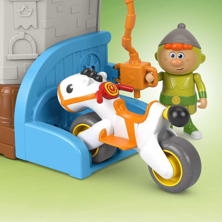 Fisher-Price Imaginext HGK33 - Gus der klitzekleine Ritter, Königreichsschloss-Spielset mit 3 Figure