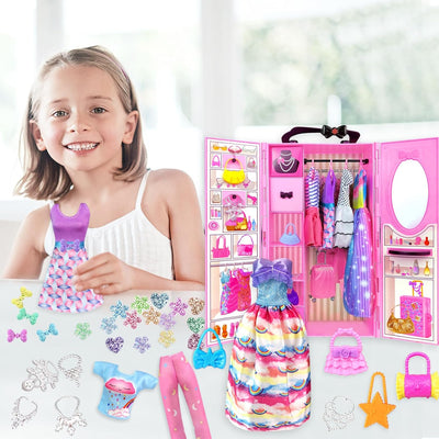 92 Stück Kleidung Schmuck Zubehör für Puppen Kleiderschrank für 11,5 Zoll Puppe - Modedesign Puppen