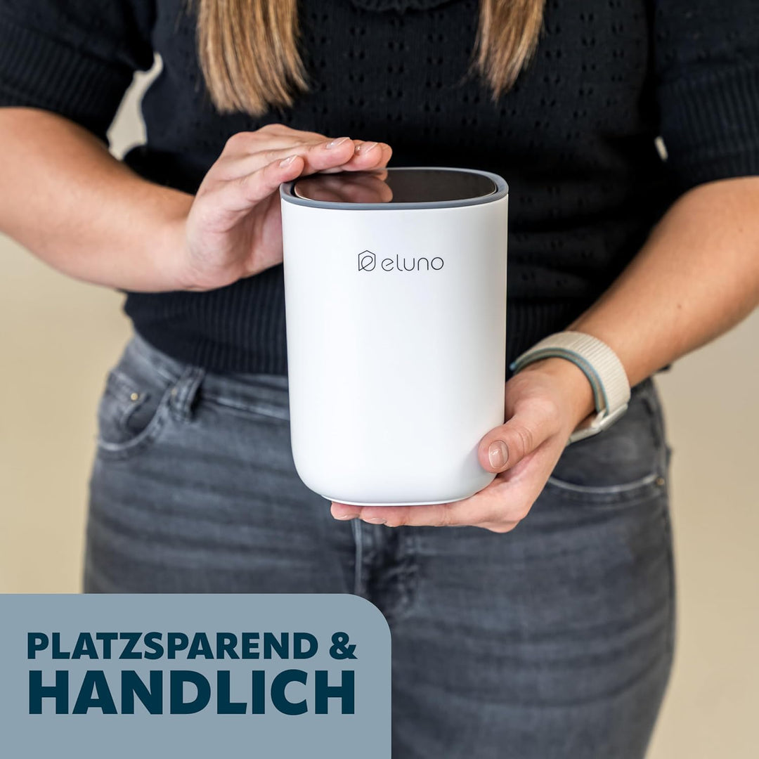 eluno Kosmetikeimer EDOLO mit Schwingdeckel und 1,5 Liter Fassungsvermögen, Schwingdeckeleimer ideal