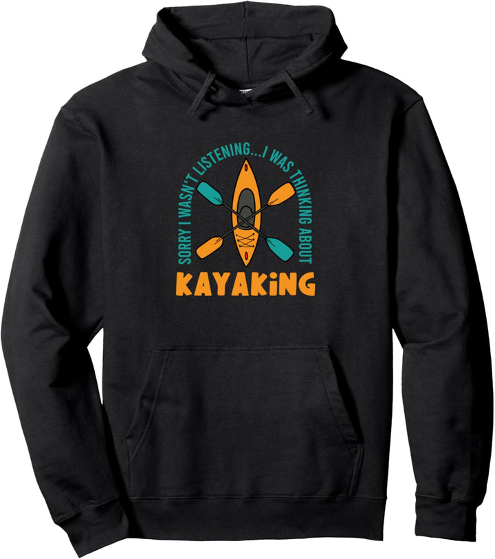 Nachdenken über Kajakfahren Wildwasser Kajak Sport Pullover Hoodie