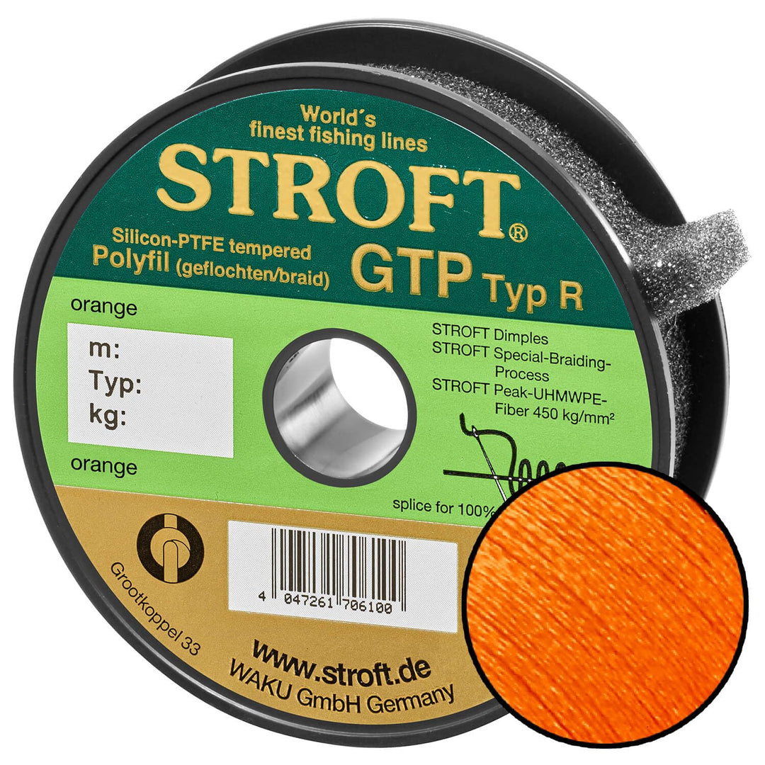 WAKU Schnur STROFT GTP Typ R Geflochtene 250m orange R5-0,250mm-11kg