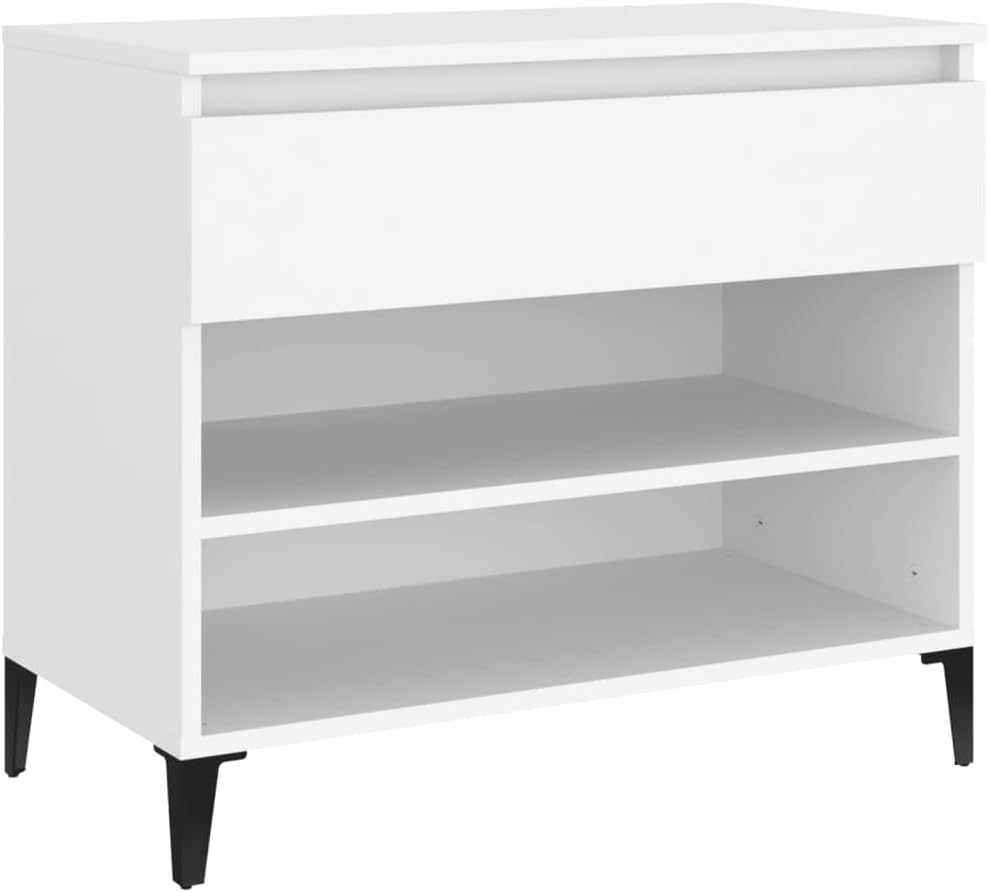 FIRBNUS Schuhregal Weiss 70x36x60 cm Holzwerkstoff Schuhorganizer Schuhaufbewahrung Schuhschrank Hol