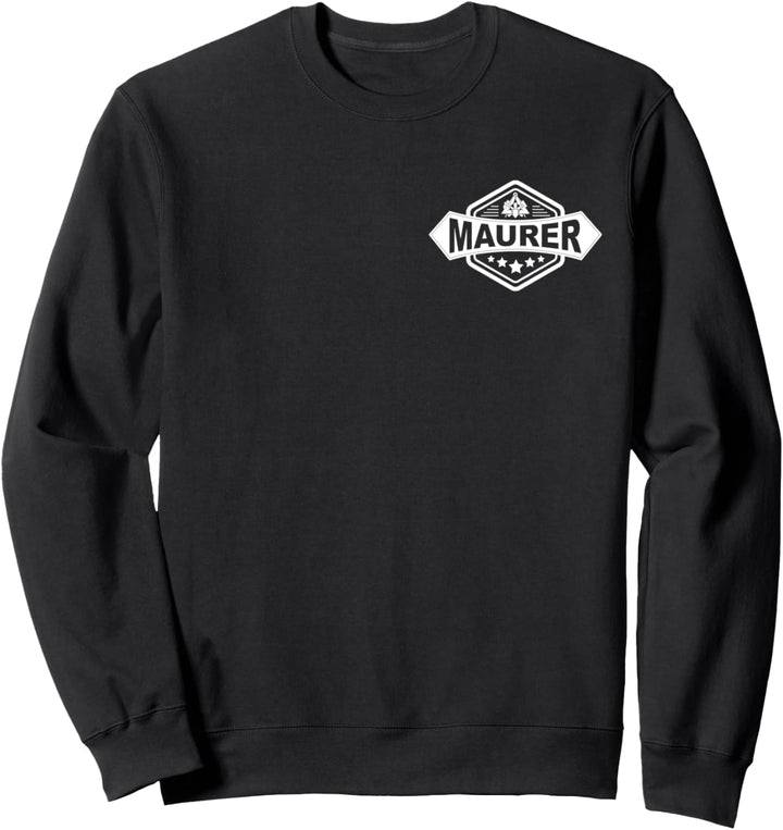 Maurer Zeichen mit traditionellem Zunftwappen auf Brust Sweatshirt