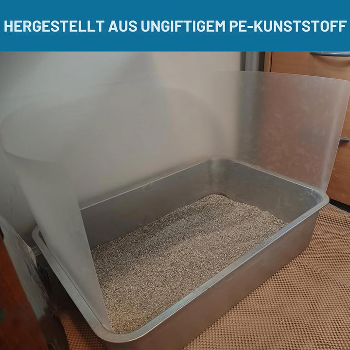 2 Stück Katzentoilette Pee Shields 407x1220 mm mit 1 Rolle Transparentes Klebeband Spritzschutz für