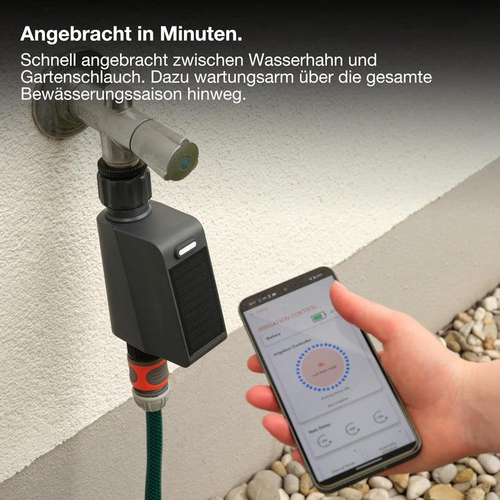 OSRAM SMART+ WiFi Bewässerungssteuerung IP55, Solar & USB-C, Wasserzähler, App-Steuerung, Alexa komp