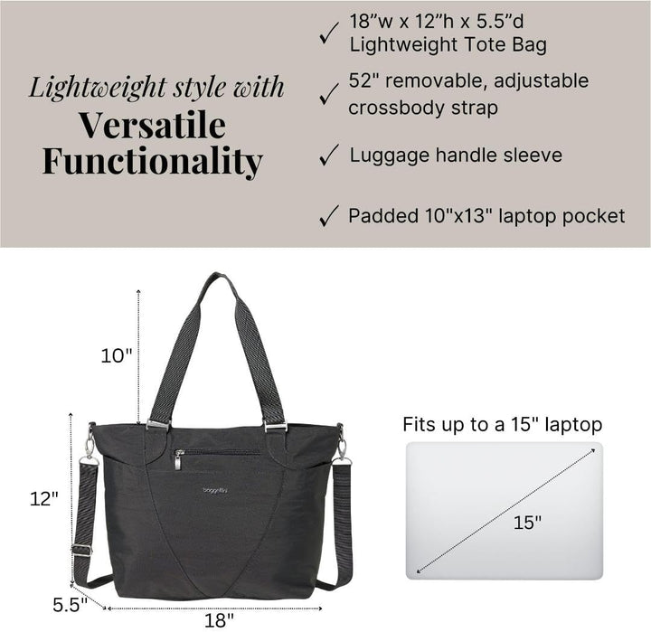 Baggallini Unisex-Erwachsene Tote Avenue Tragetasche – leicht, wasserabweisend, Handgepäcktasche mit