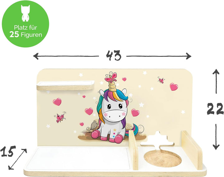 stadtecken® Kinder Regal für Musikbox I Motiv Pony Cool, klein I Geeignet für die Toniebox und ca. 2