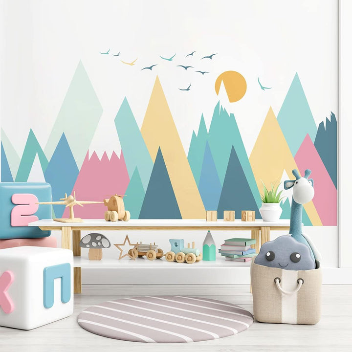 Wandsticker Kinder Deko Babyzimmer Wandsticker Kinder Wandsticker skandinavische Berge Colorika H40